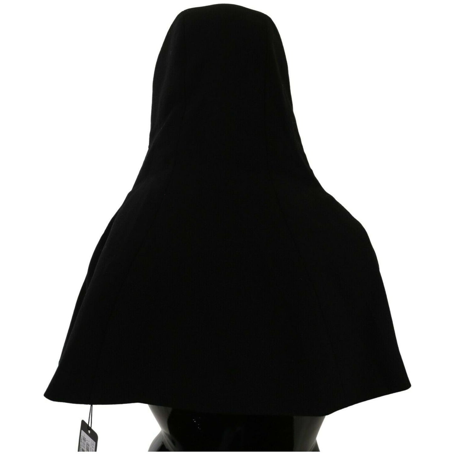 Dolce & Gabbana Elegant Black Hooded Scarf Wrap Hood Scarf Dolce & Gabbana Black