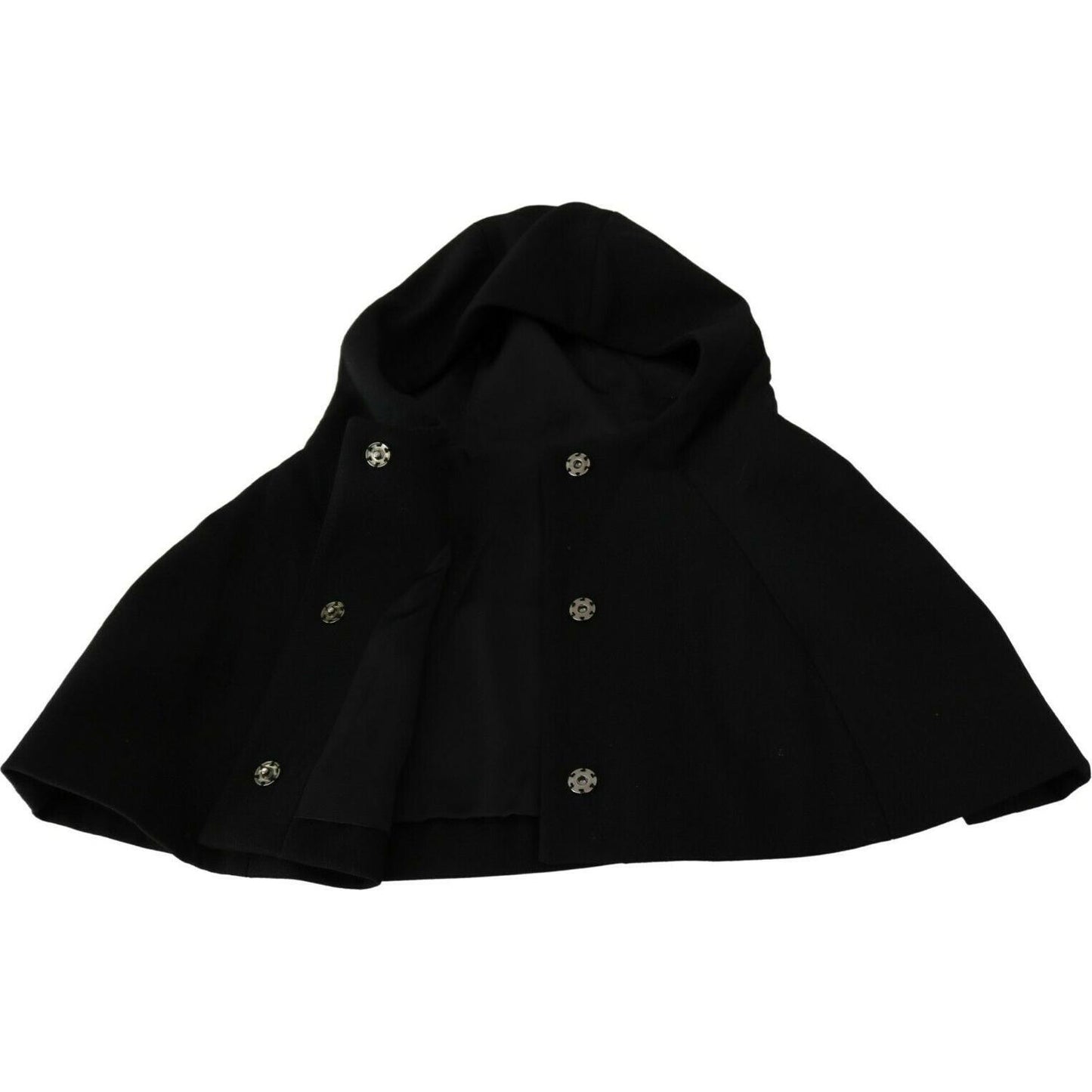 Dolce & Gabbana Elegant Black Hooded Scarf Wrap Hood Scarf Dolce & Gabbana Black