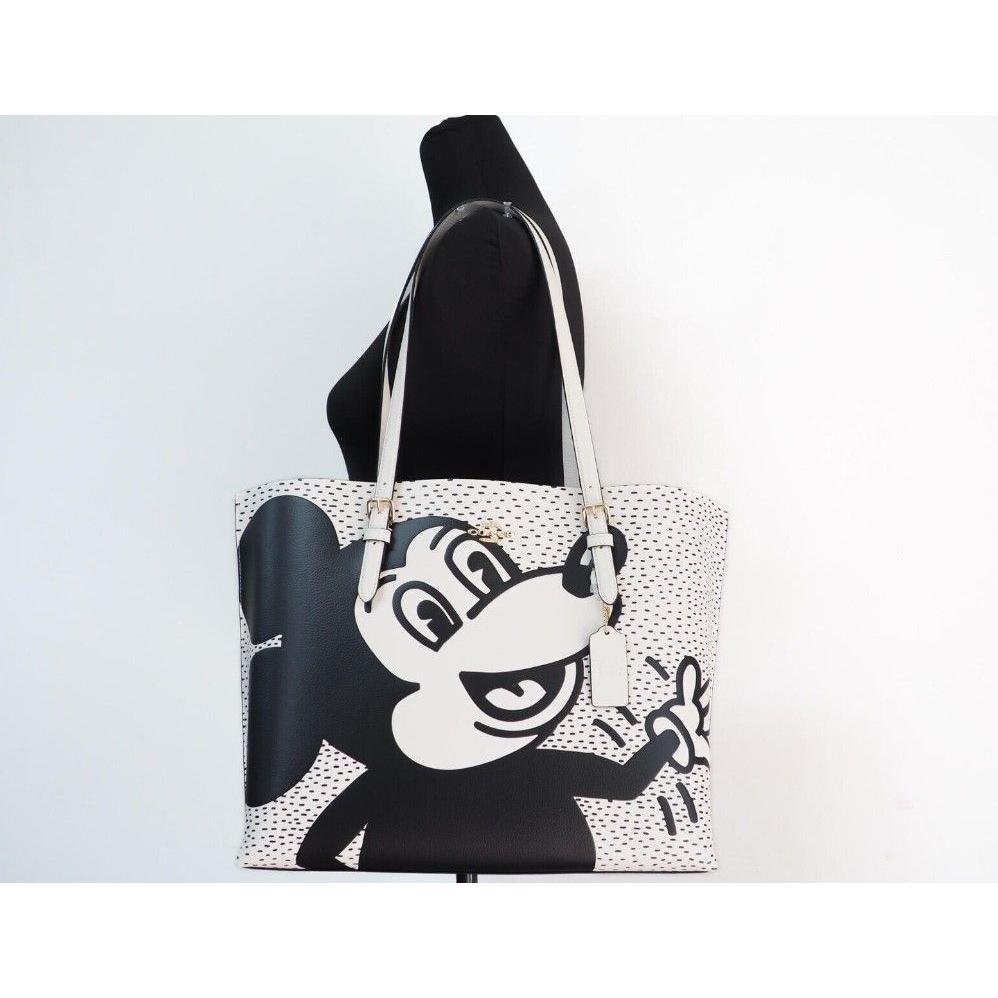 COACH (C6978) Mickey Mouse X Keith Haring Mollie Large Leather Shoulder Tote Bag WOMAN TOTES COACH Lavender