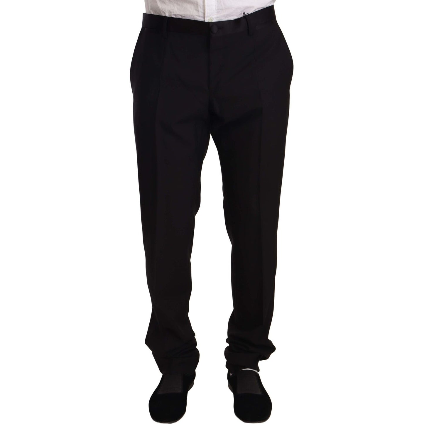 Dolce & Gabbana Elegant Black Skinny Tuxedo Trousers MAN TROUSERS Dolce & Gabbana Black