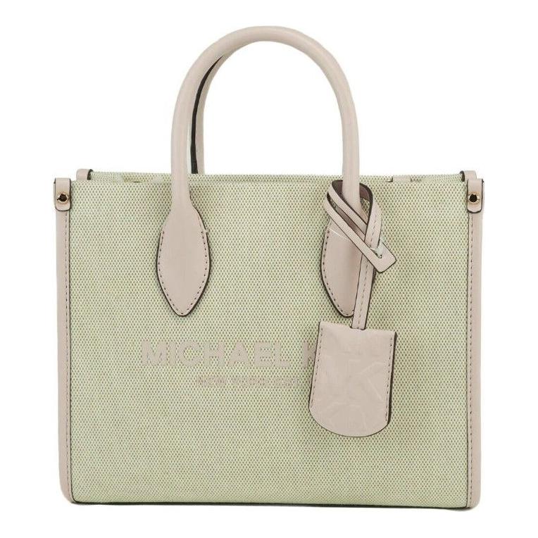 Michael Kors Mirella Small Powder Blush Canvas Shopper Crossbody Handbag Purse Michael Kors Gray