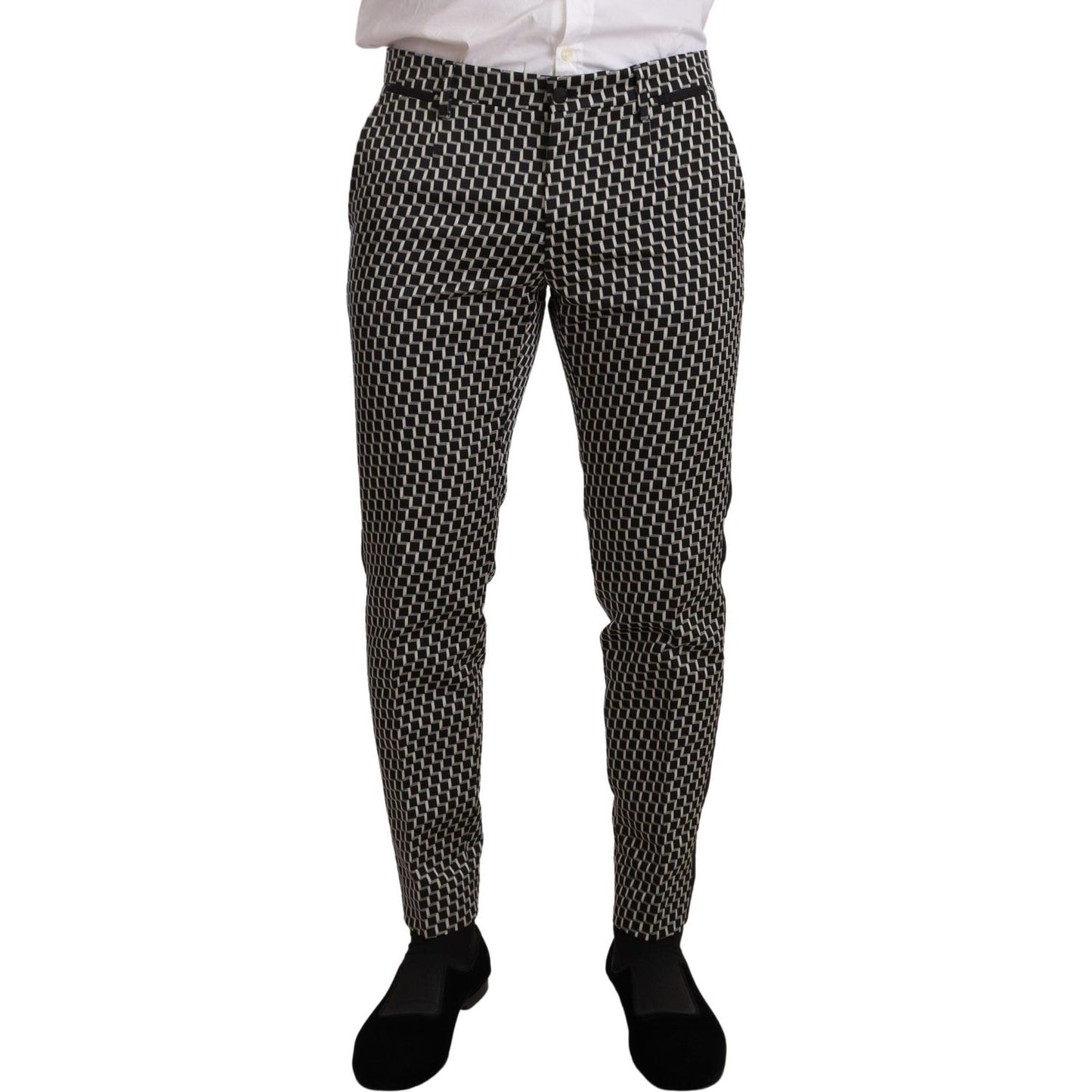 Dolce & Gabbana Elegant Martini Black Check Three-Piece Suit Dolce & Gabbana Black