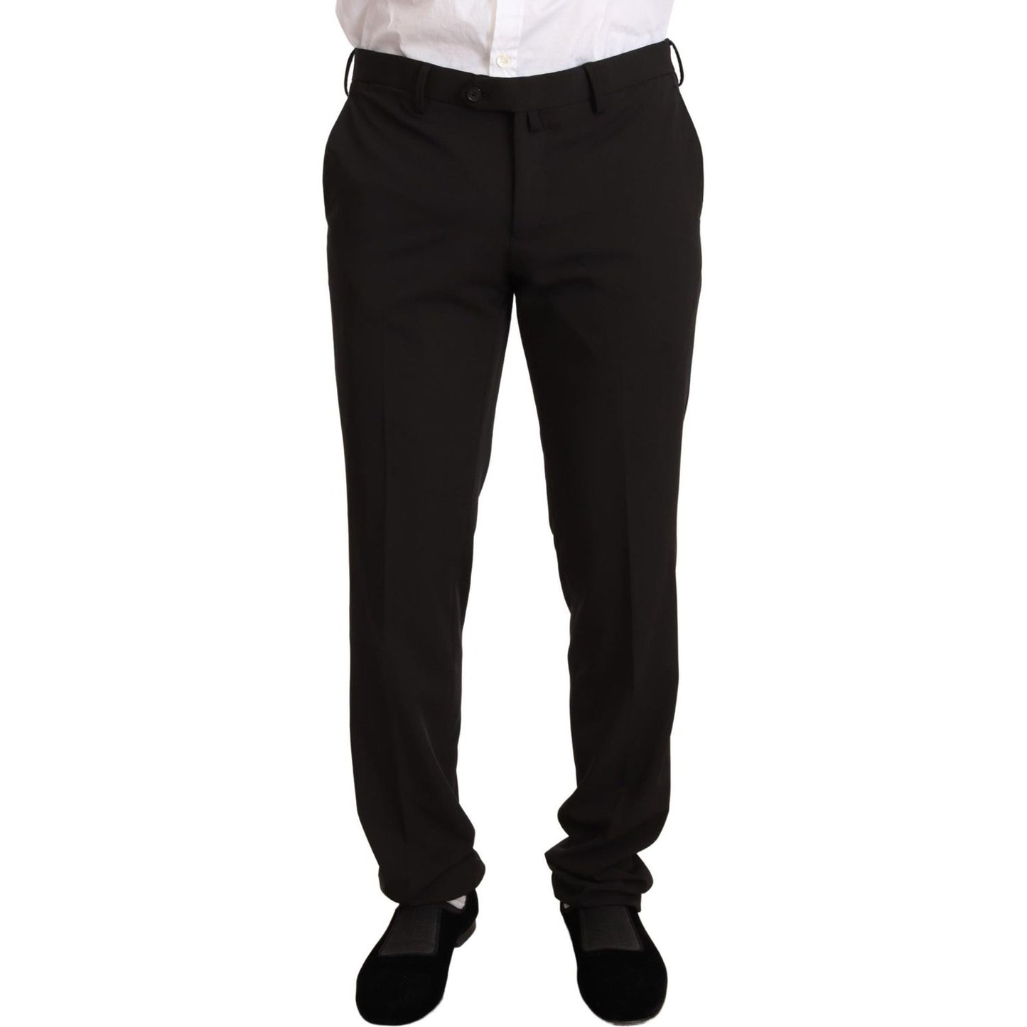 Domenico Tagliente Elegant Black Slim Fit Two-Piece Suit Domenico Tagliente Black