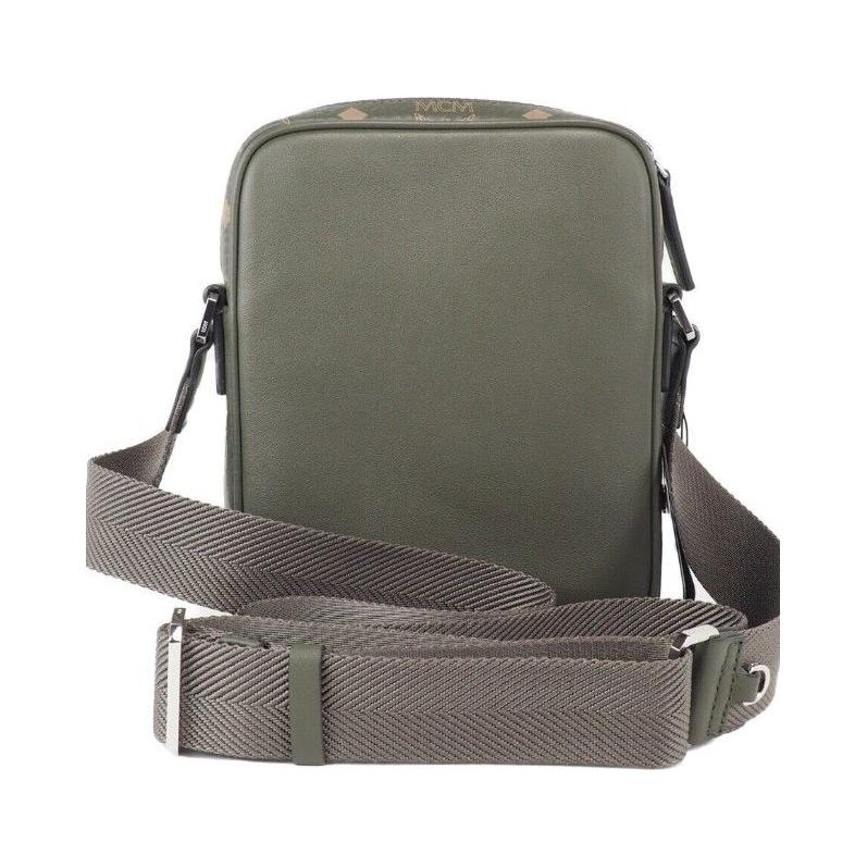 MCM Klassik Mini Sea Turtle Visetos Mixed Leather Multifunction Crossbody Bag Green MCM Dim Gray