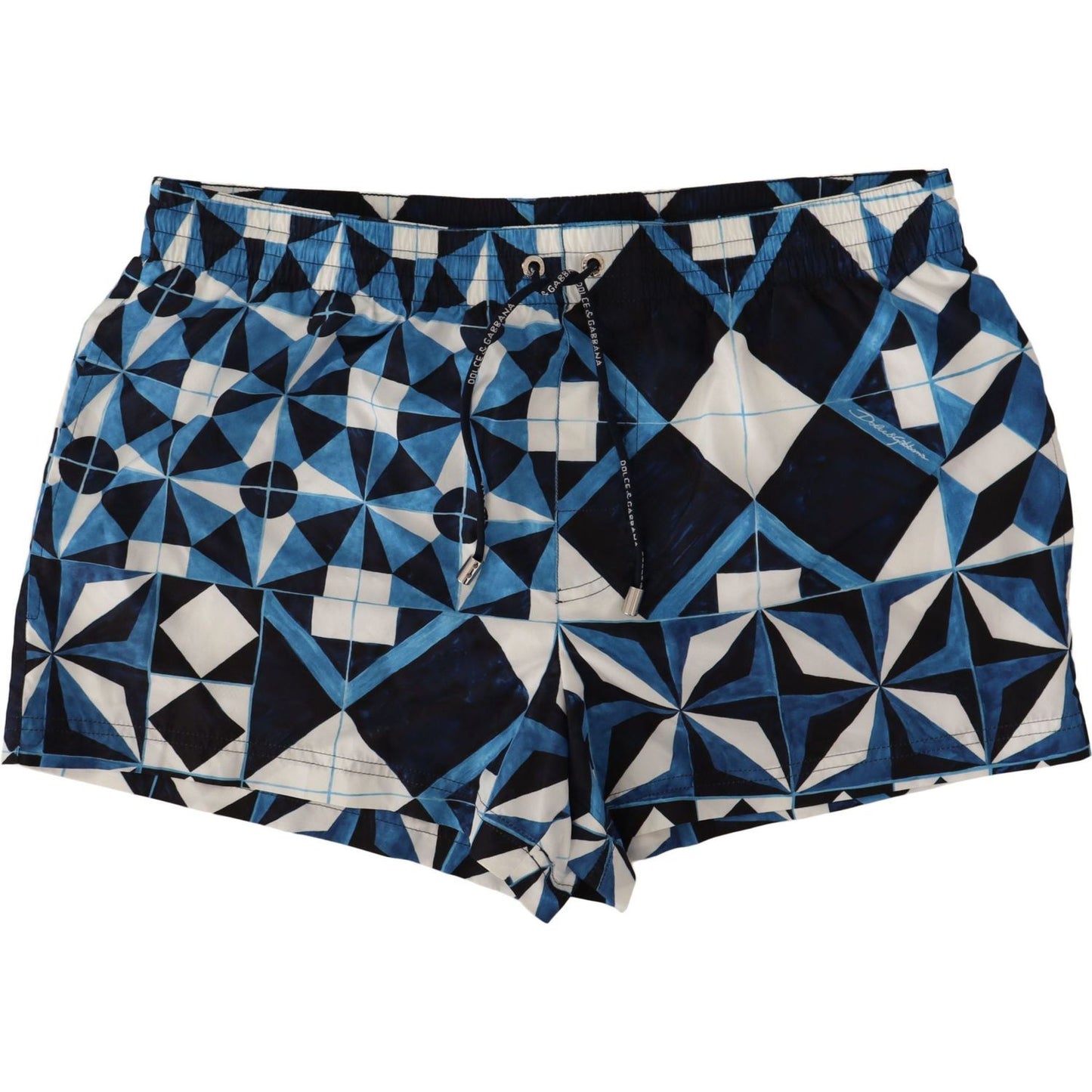 Dolce & Gabbana Majestic Majolica Print Swim Trunks Dolce & Gabbana Gray