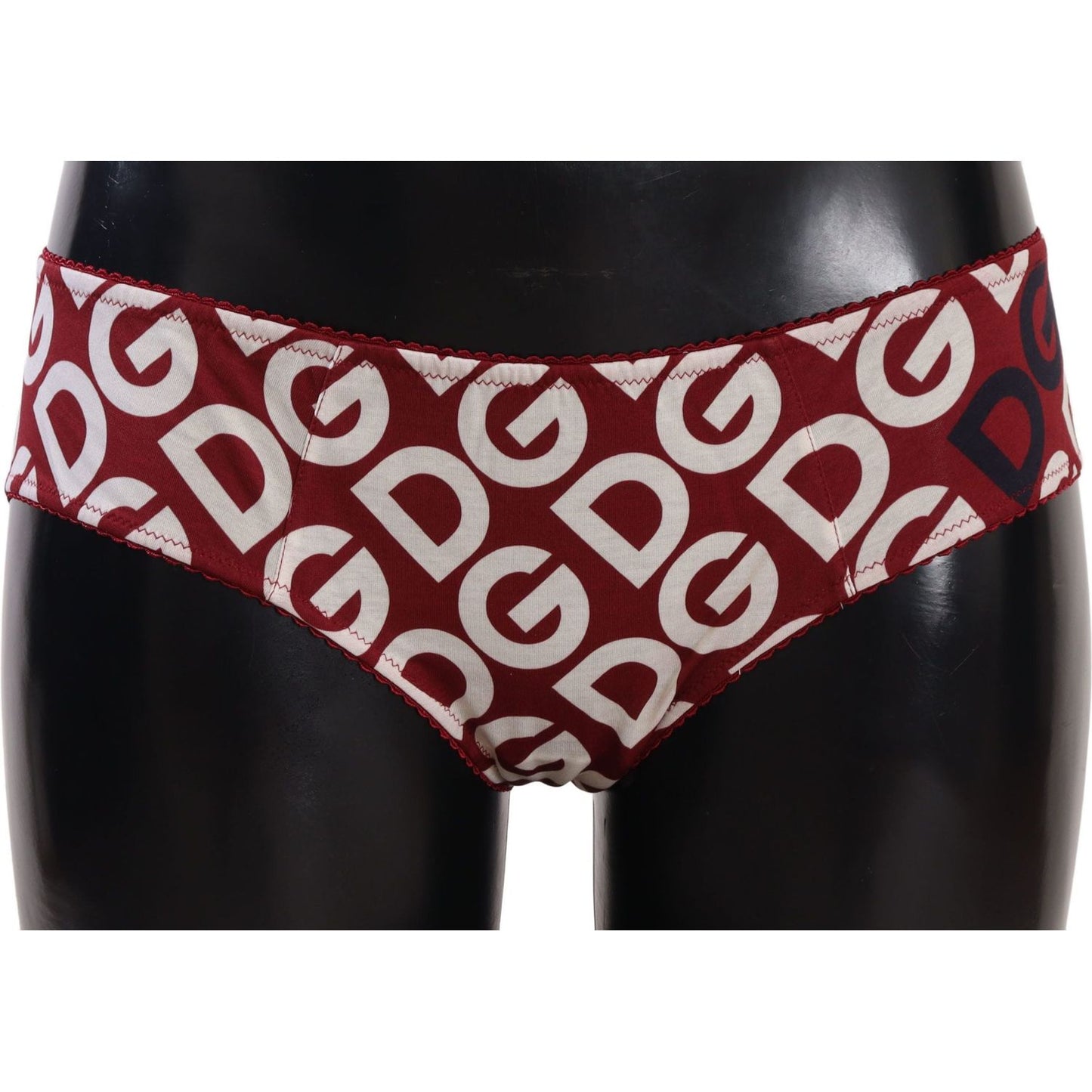 Dolce & Gabbana Chic Maroon White Logo Swim Bottoms WOMAN SWIMWEAR Dolce & Gabbana Gray
