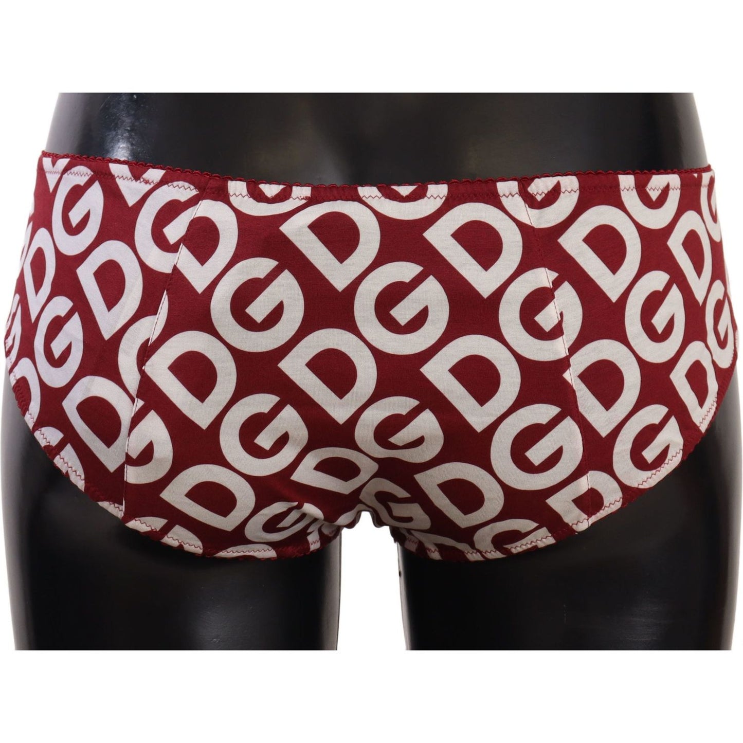 Dolce & Gabbana Chic Maroon White Logo Swim Bottoms WOMAN SWIMWEAR Dolce & Gabbana Dark Slate Gray