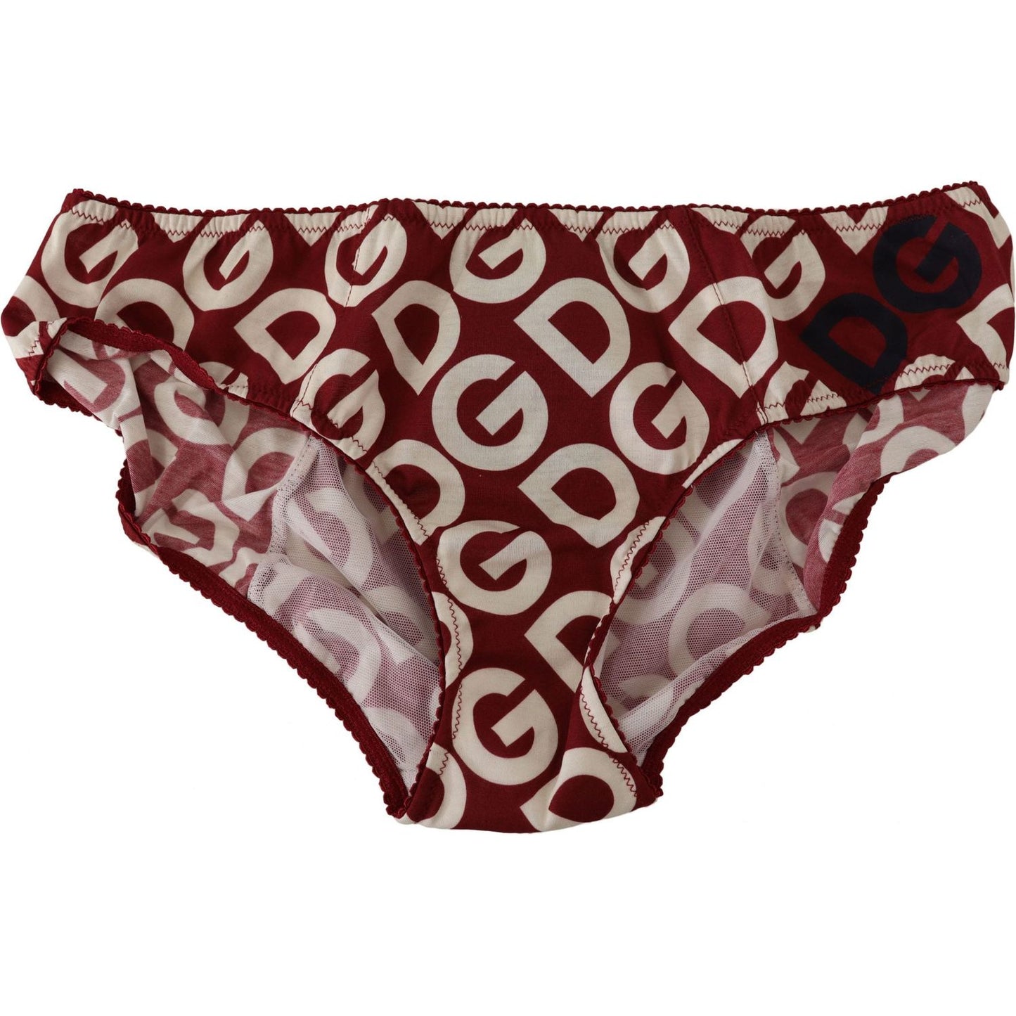 Dolce & Gabbana Chic Maroon White Logo Swim Bottoms WOMAN SWIMWEAR Dolce & Gabbana Dark Red