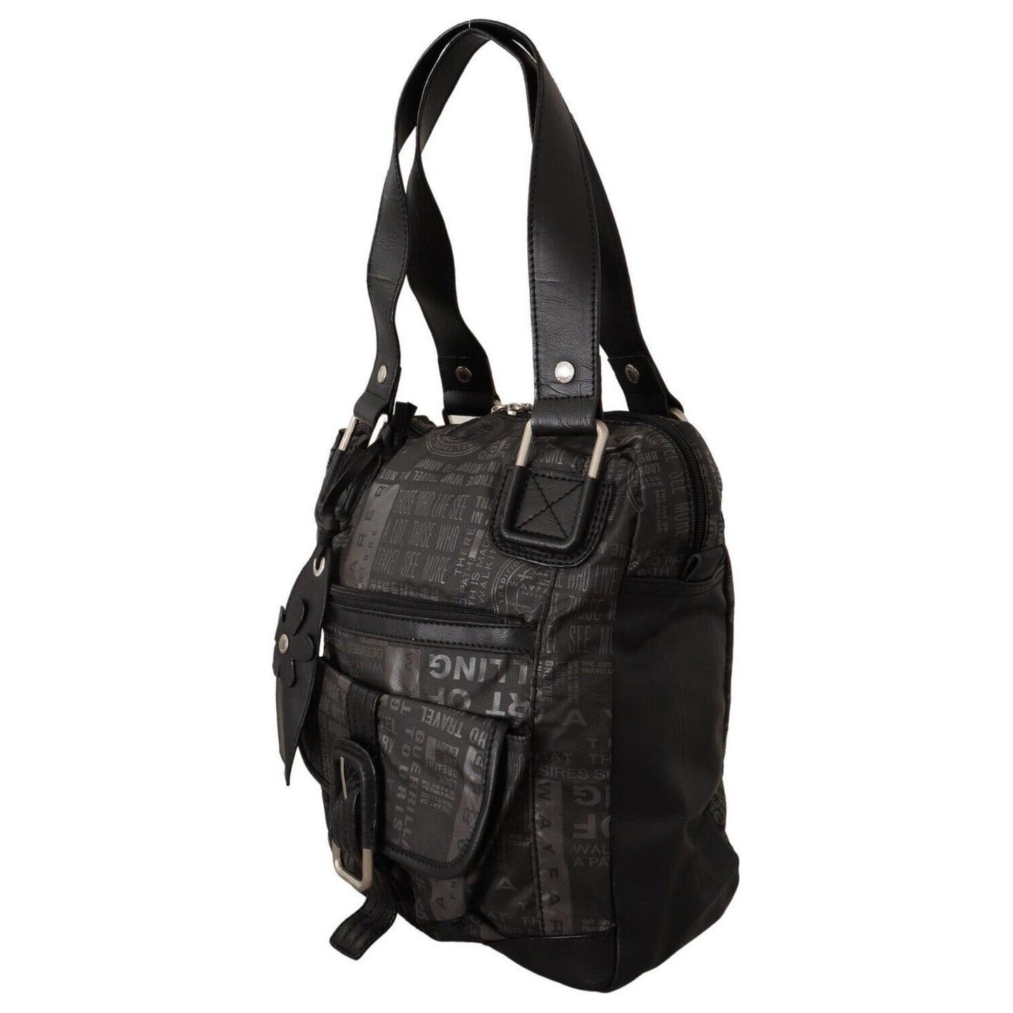 WAYFARER Chic Black and Gray Fabric Shoulder Handbag Shoulder Bag WAYFARER Dark Slate Gray