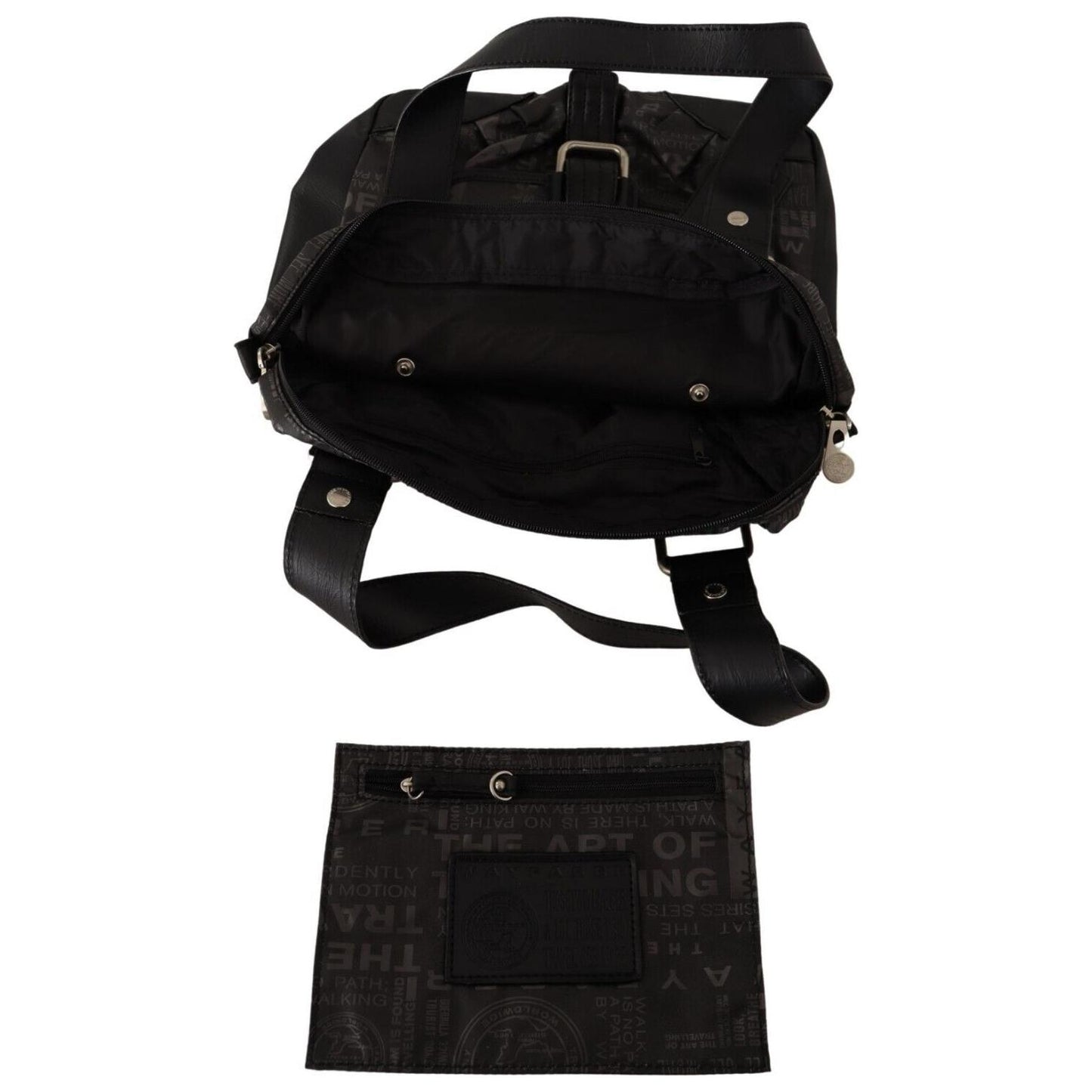 WAYFARER Chic Black and Gray Fabric Shoulder Handbag Shoulder Bag WAYFARER Black