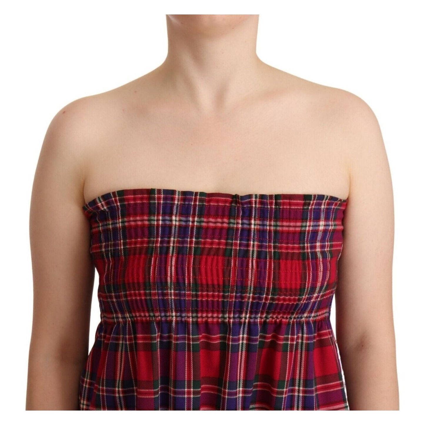 CAMPO DI FRAGOLE Chic Checkered Sleeveless Tank Top WOMAN TOPS AND SHIRTS CAMPO DI FRAGOLE Tan