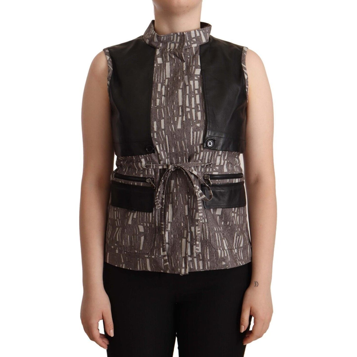 Comeforbreakfast Sleeveless Turtleneck Chic Top WOMAN TOPS AND SHIRTS Comeforbreakfast Dark Slate Gray