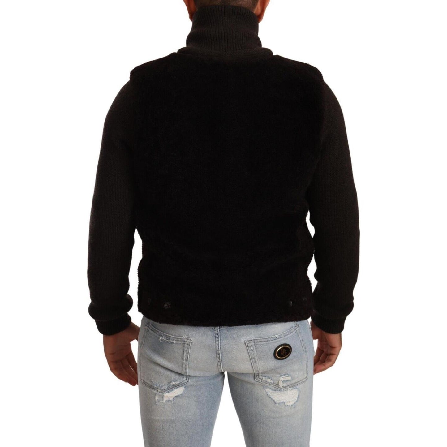 Dolce & Gabbana Elegant Leather Bomber Jacket Dolce & Gabbana Dark Gray