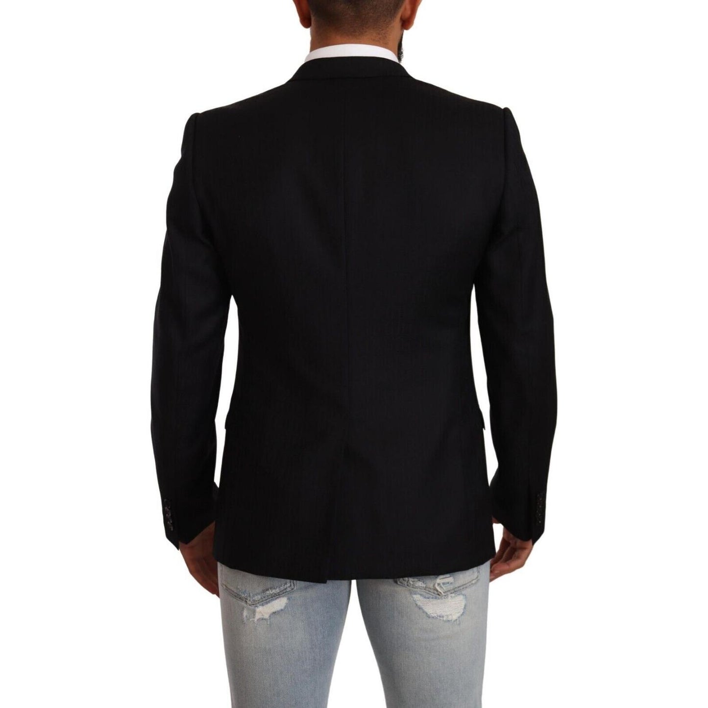 Dolce & Gabbana Exclusive Black Virgin Wool Blazer Dolce & Gabbana Black