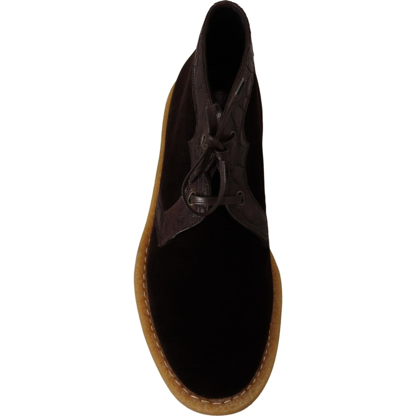 Dolce & Gabbana Exotic Caiman Leather Ankle Boots in Brown Dolce & Gabbana Black