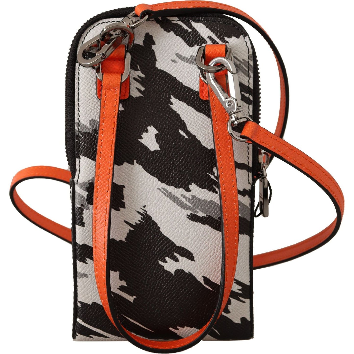 Dolce & Gabbana Elegant Leather Phone Pocket Neck Strap Dolce & Gabbana Dark Salmon