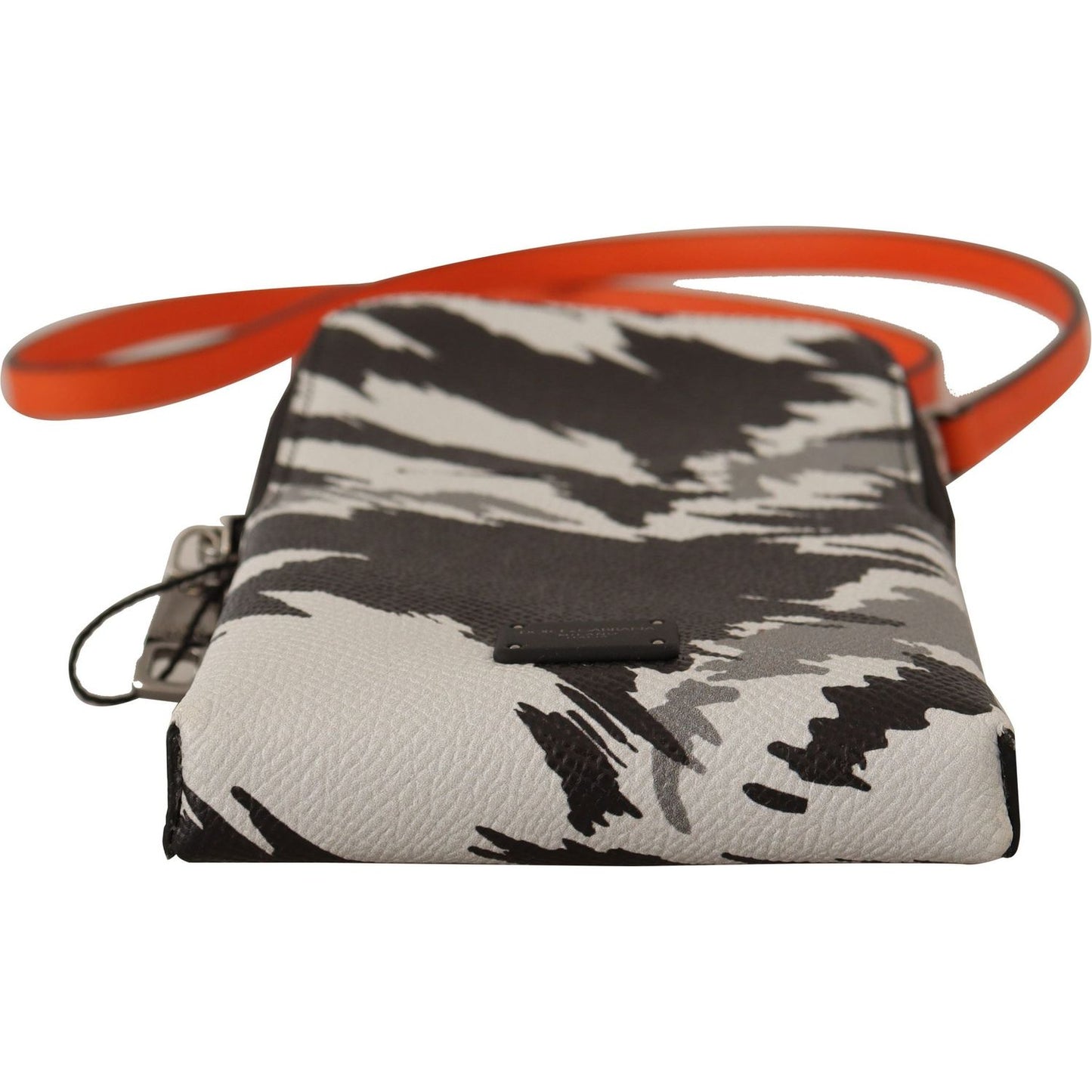 Dolce & Gabbana Elegant Leather Phone Pocket Neck Strap Dolce & Gabbana Dark Gray