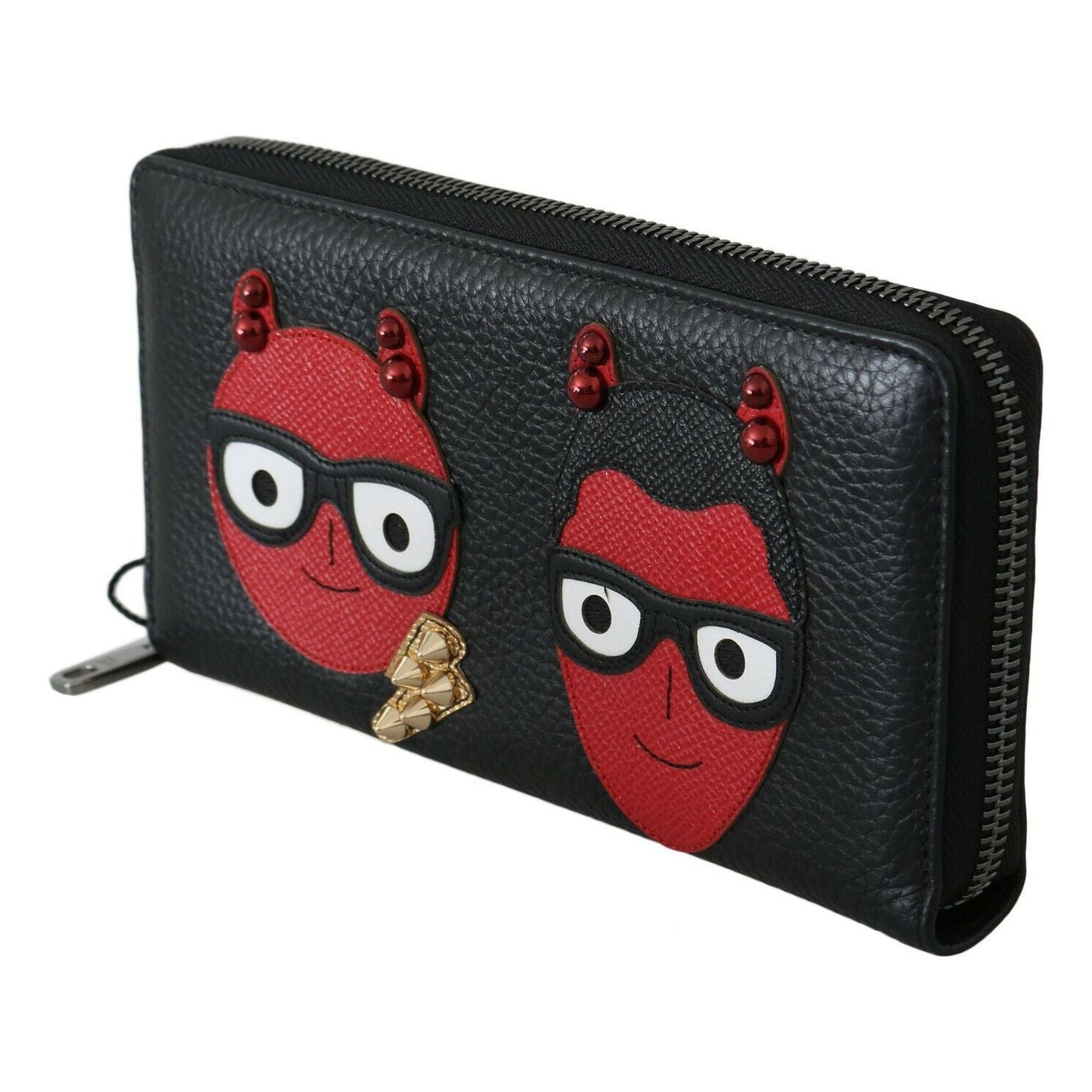 Dolce & Gabbana Chic Black and Red Leather Continental Wallet Dolce & Gabbana Dark Slate Gray