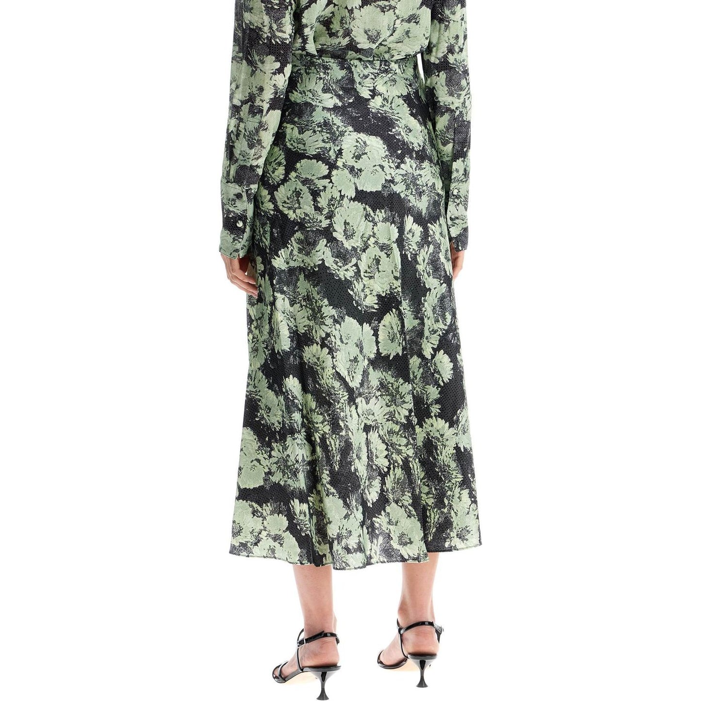 Tory Burch printed satin skirt Skirts Tory Burch Dark Gray