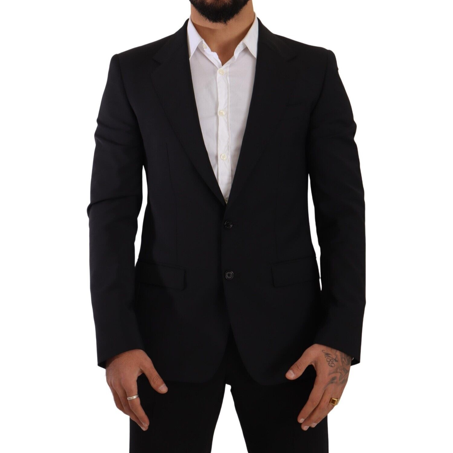 Dolce & Gabbana Elegant Black Martini Slim Fit Blazer and Vest Dolce & Gabbana Black