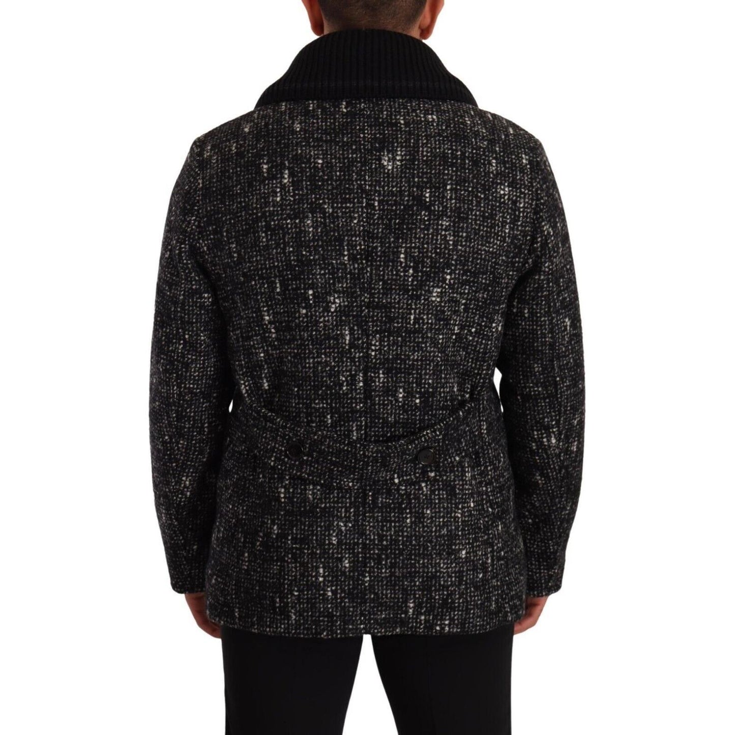 Dolce & Gabbana Chic Double Breasted Wool Blend Overcoat Dolce & Gabbana Black