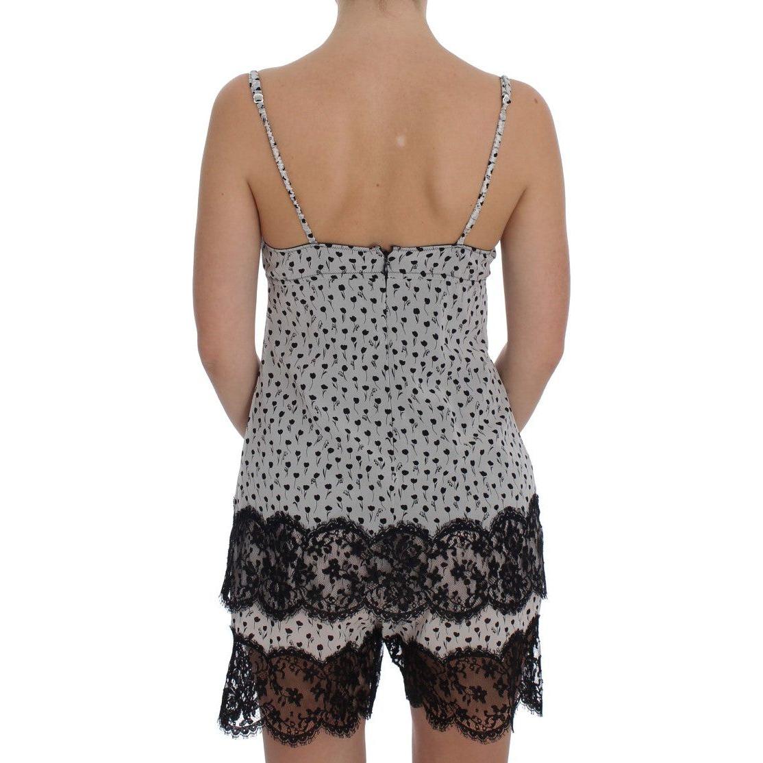 Dolce & Gabbana Black Silk Lace Babydoll Lingerie Top SIG30085-3