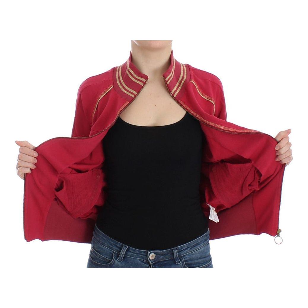 John Galliano Elegant Pink Zip Cardigan with Logo Detailing John Galliano Black
