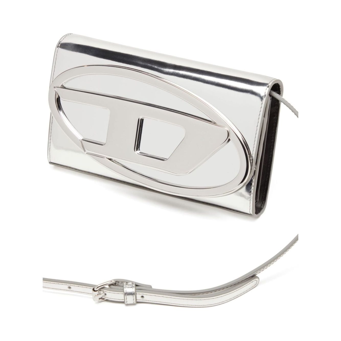 Diesel Bags.. Silver Clutches Diesel Light Gray
