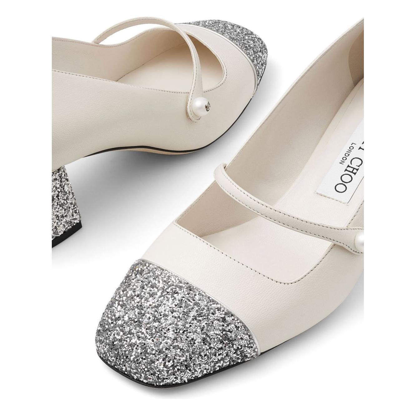 Jimmy Choo With Heel Silver High Heel Jimmy Choo Light Gray