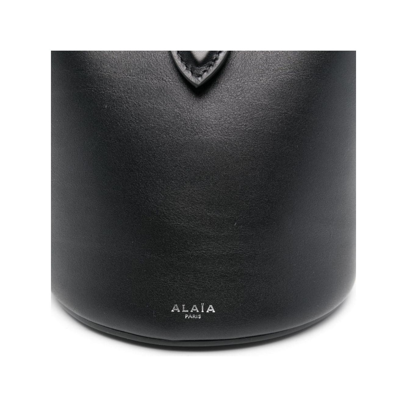 Alaia Mini Ring Bucket Black Leather Bag Shoulder Alaia Dark Slate Gray