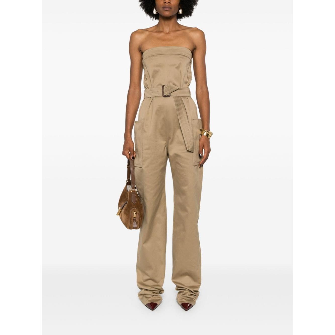 Saint Laurent Dresses Beige Jumpsuits Saint Laurent White Smoke