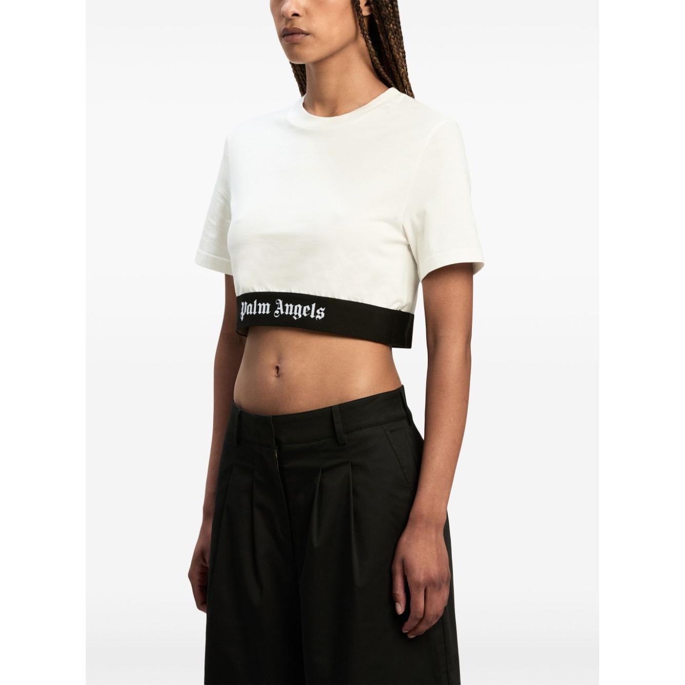 Palm Angels T-shirts and Polos White Topwear Palm Angels Black