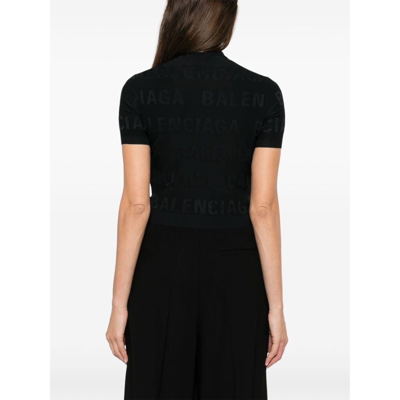 Balenciaga jacquard logo crop top Topwear Balenciaga White Smoke