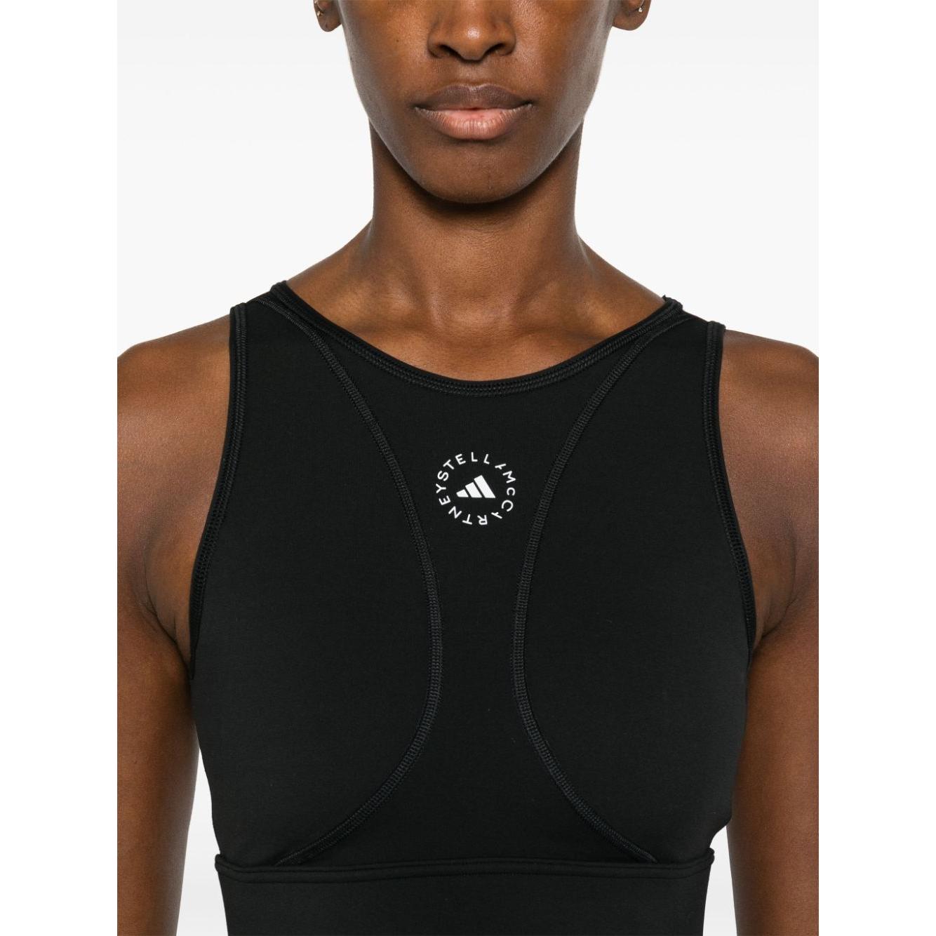Adidas By Stella McCartney Top Black Topwear Adidas By Stella McCartney White Smoke