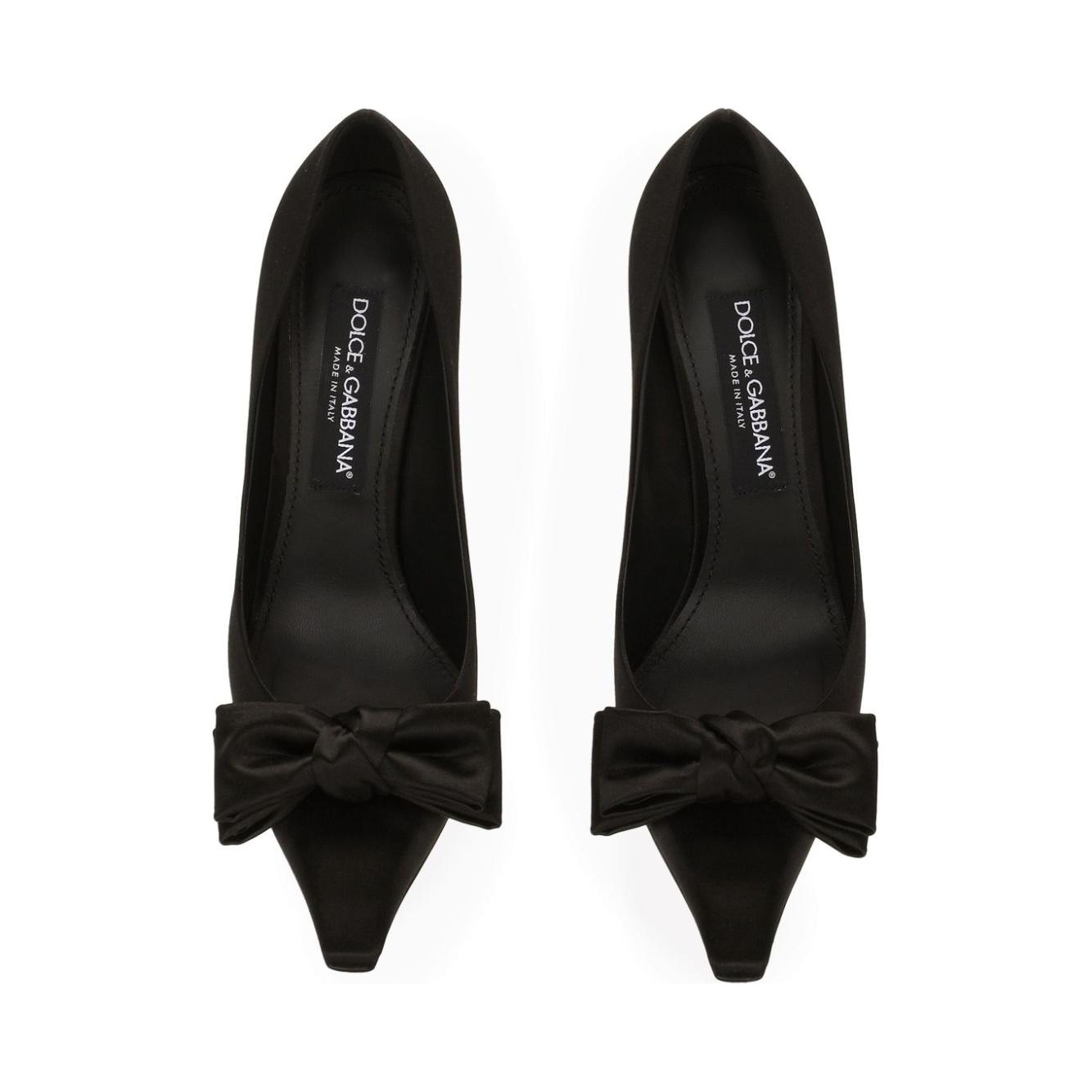 Dolce & Gabbana Satin pumps with bow detail High Heel Dolce & Gabbana White Smoke