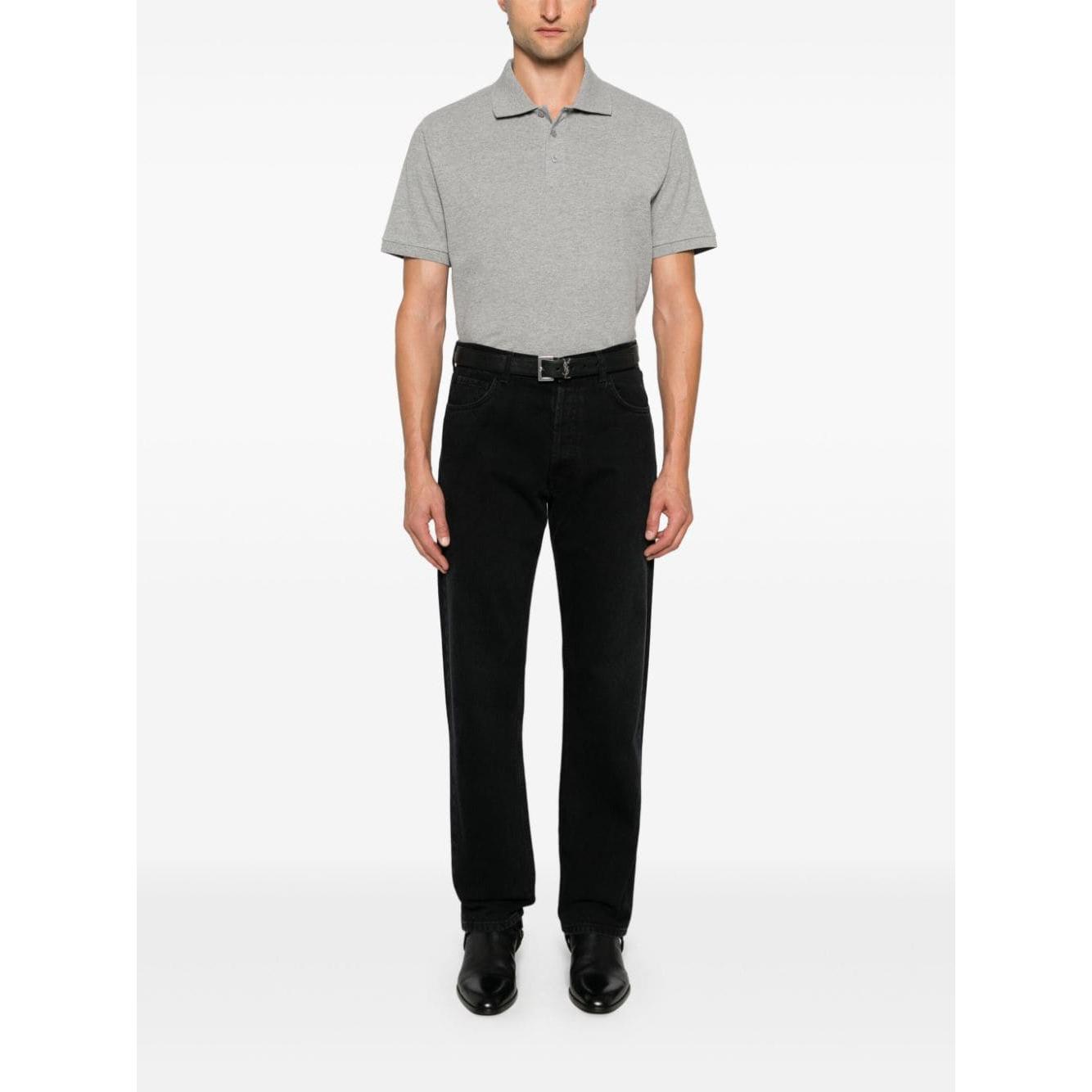 Saint Laurent T-shirts and Polos Grey Topwear Saint Laurent White Smoke