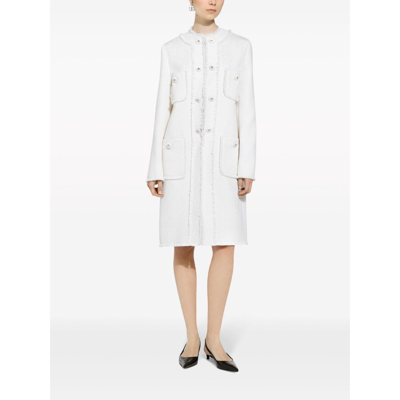Dolce & Gabbana Coats Cream Jackets Dolce & Gabbana White Smoke