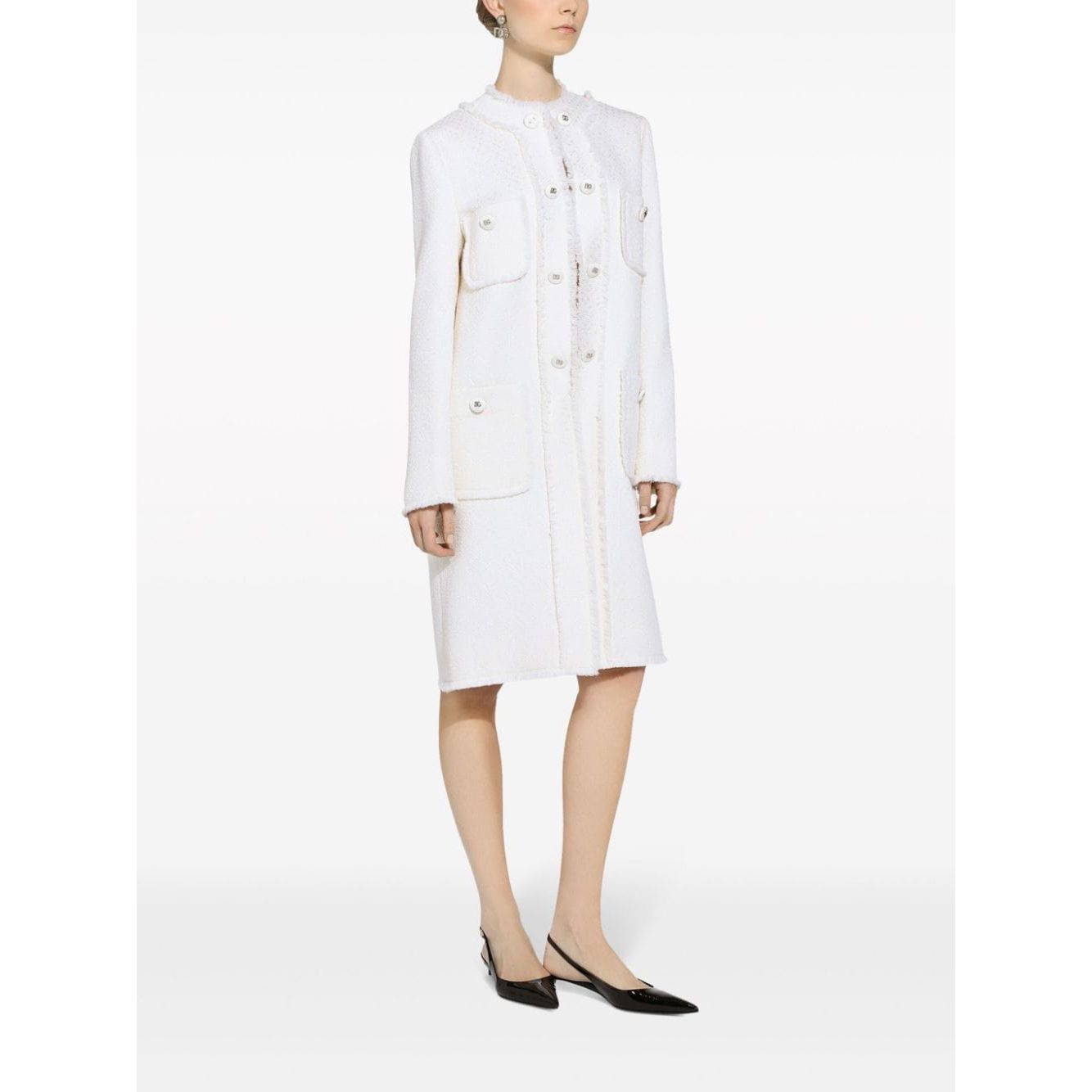 Dolce & Gabbana Coats Cream Jackets Dolce & Gabbana White Smoke