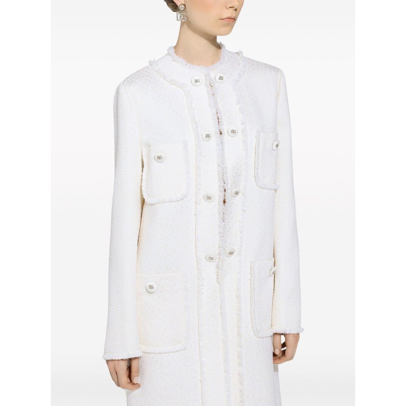 Dolce & Gabbana Coats Cream Jackets Dolce & Gabbana White Smoke