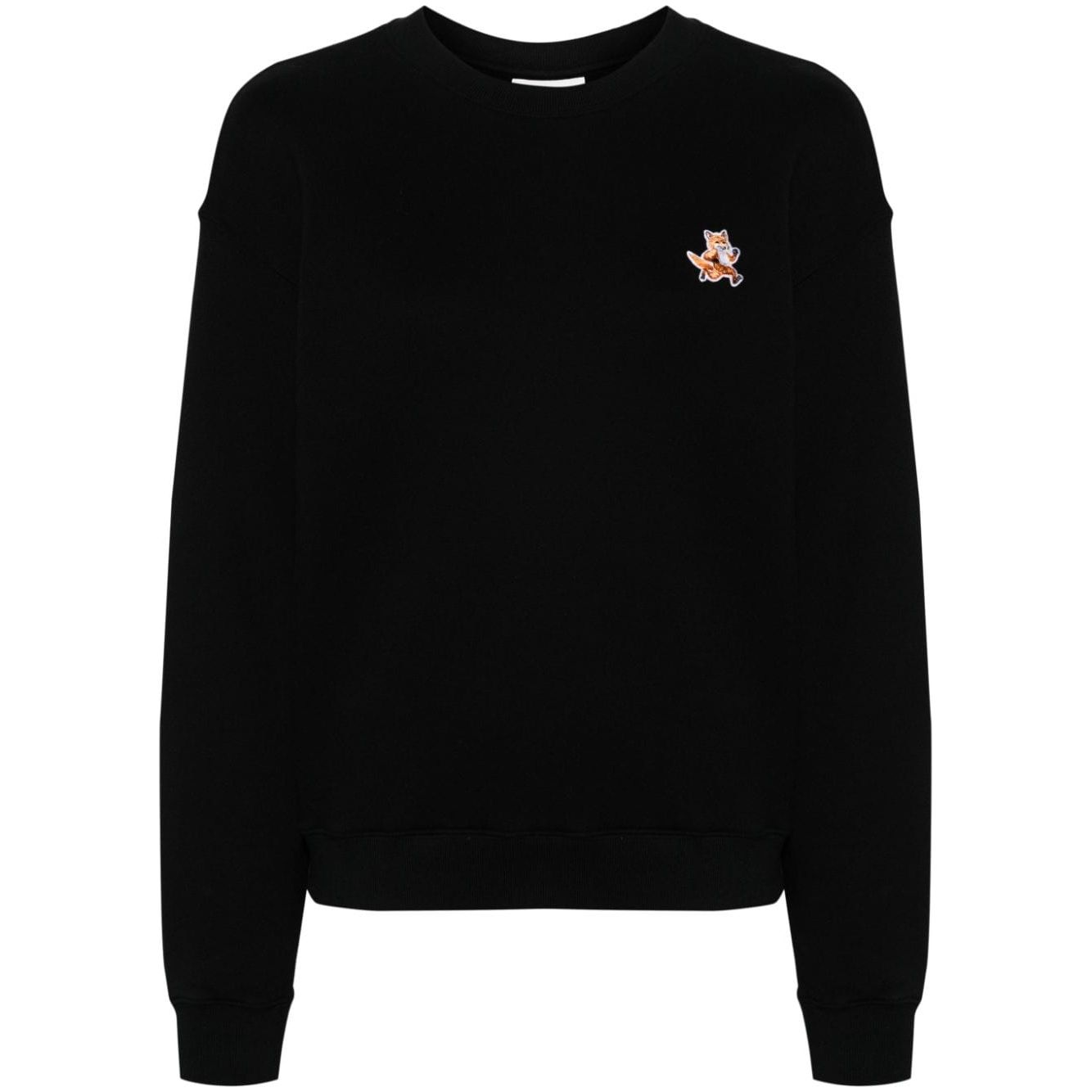 Maison Kitsune fox pattern cotton sweatshirt Topwear Maison Kitsune Black