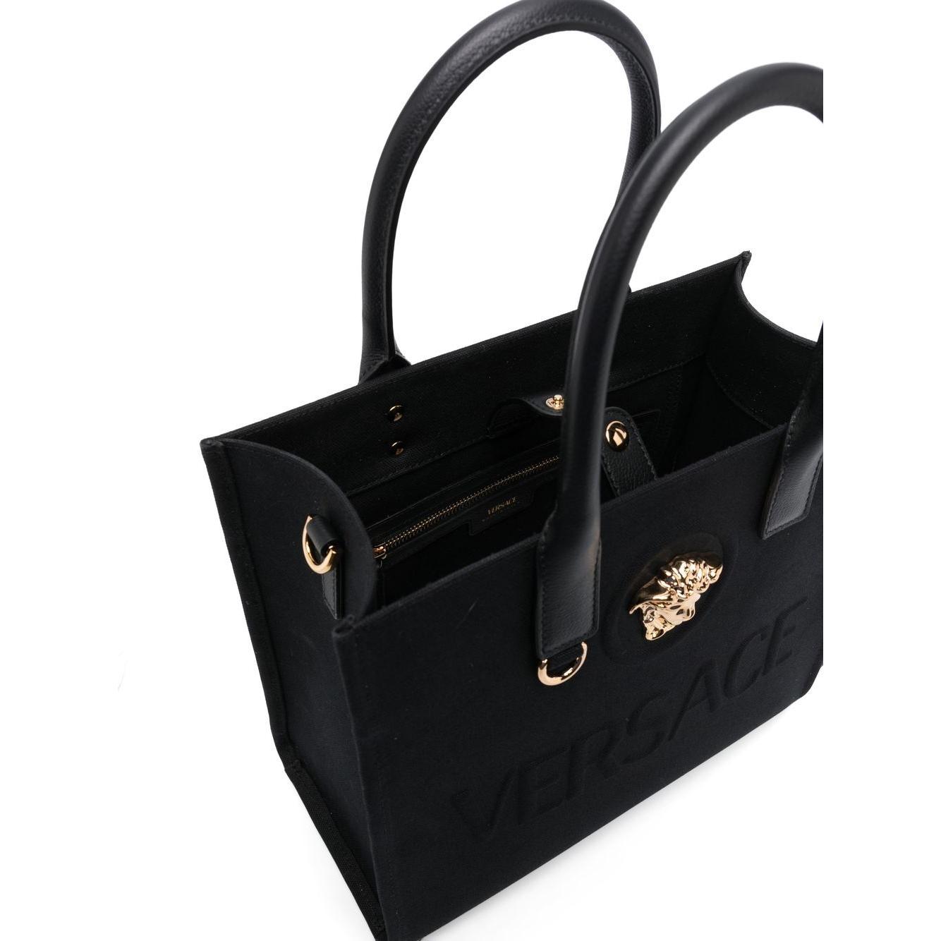 Versace small La Medusa canvas handbag Shopper Versace Black