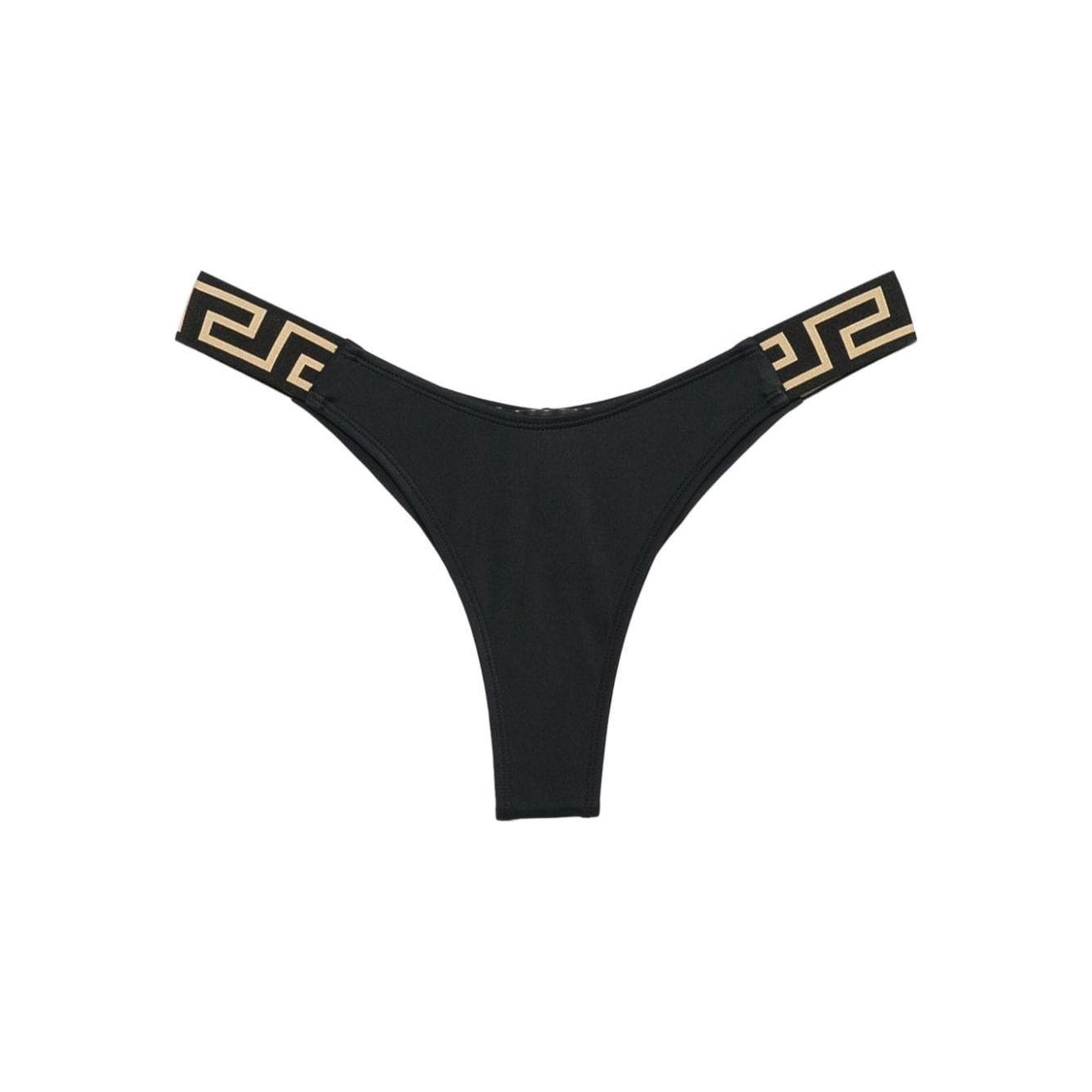 Versace Bikini bottoms with Greca detail Beachwear & underwear Versace Dark Slate Gray