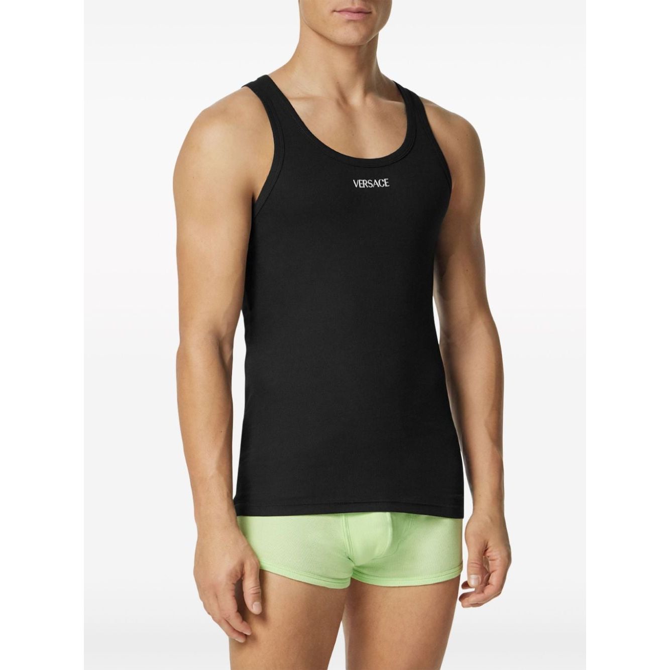 Versace Ribbed top with embroidery Topwear Versace Black