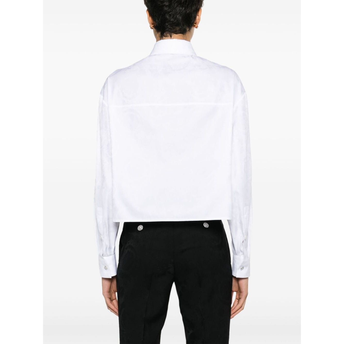 Versace Baroque jacquard crop shirt Shirts Versace Black