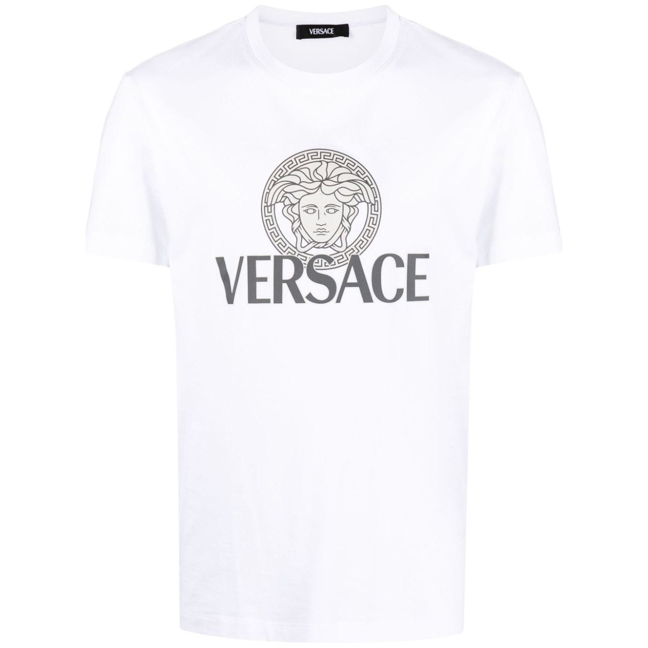 Versace Medusa logo-print T-shirt Topwear Versace Ghost White
