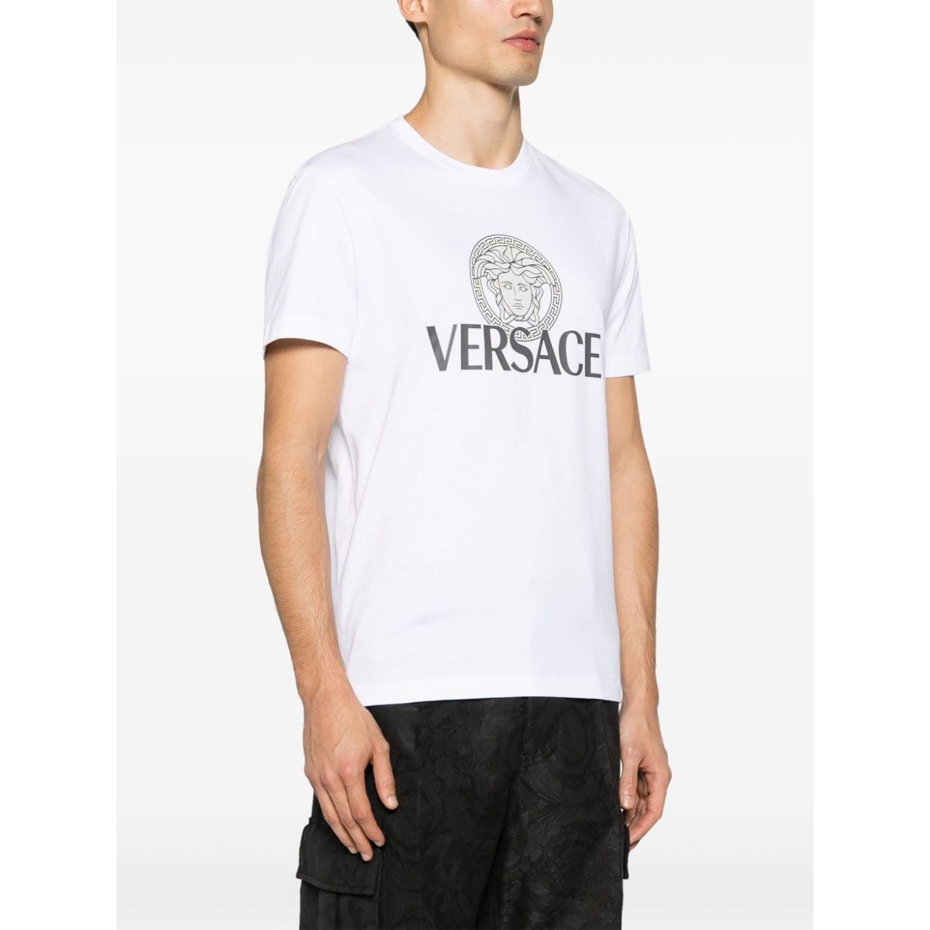 Versace Medusa logo-print T-shirt Topwear Versace White Smoke