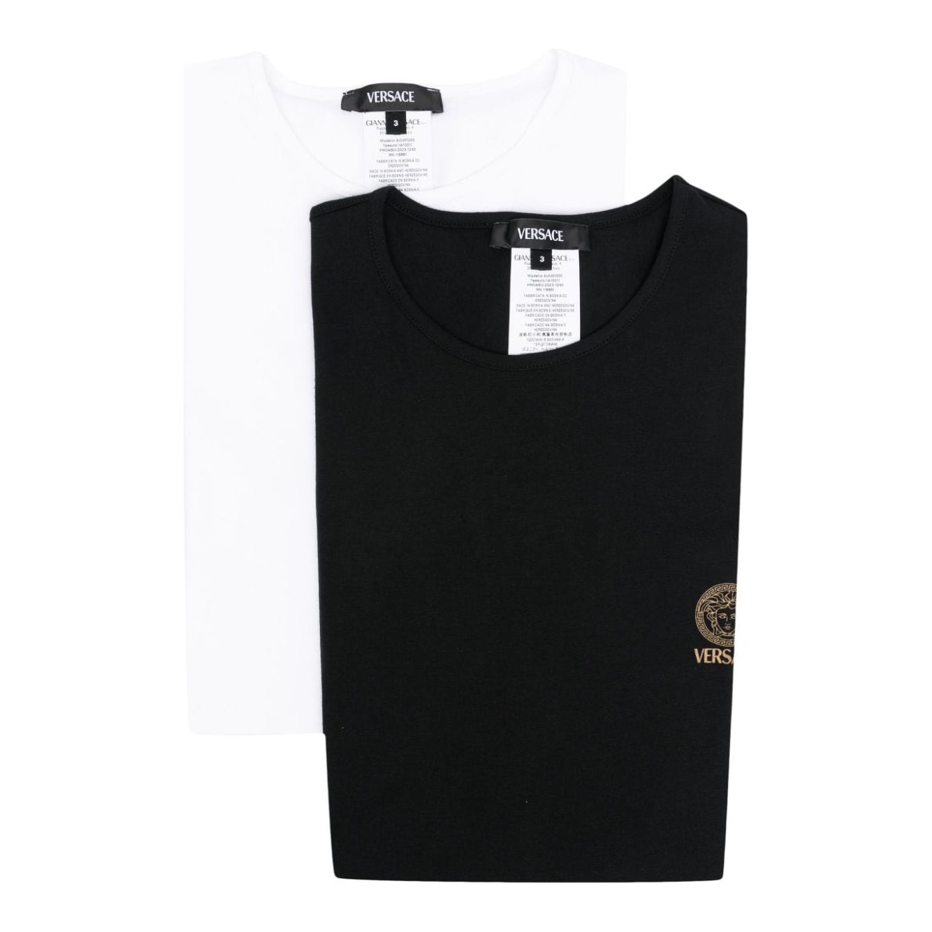 Versace Medusa-print cotton T-shirt Topwear Versace Black
