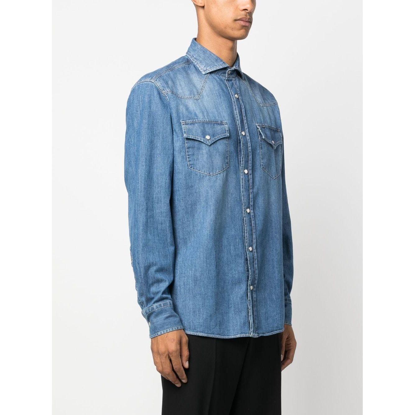 Brunello Cucinelli Denim shirt Shirts Brunello Cucinelli Dark Slate Gray