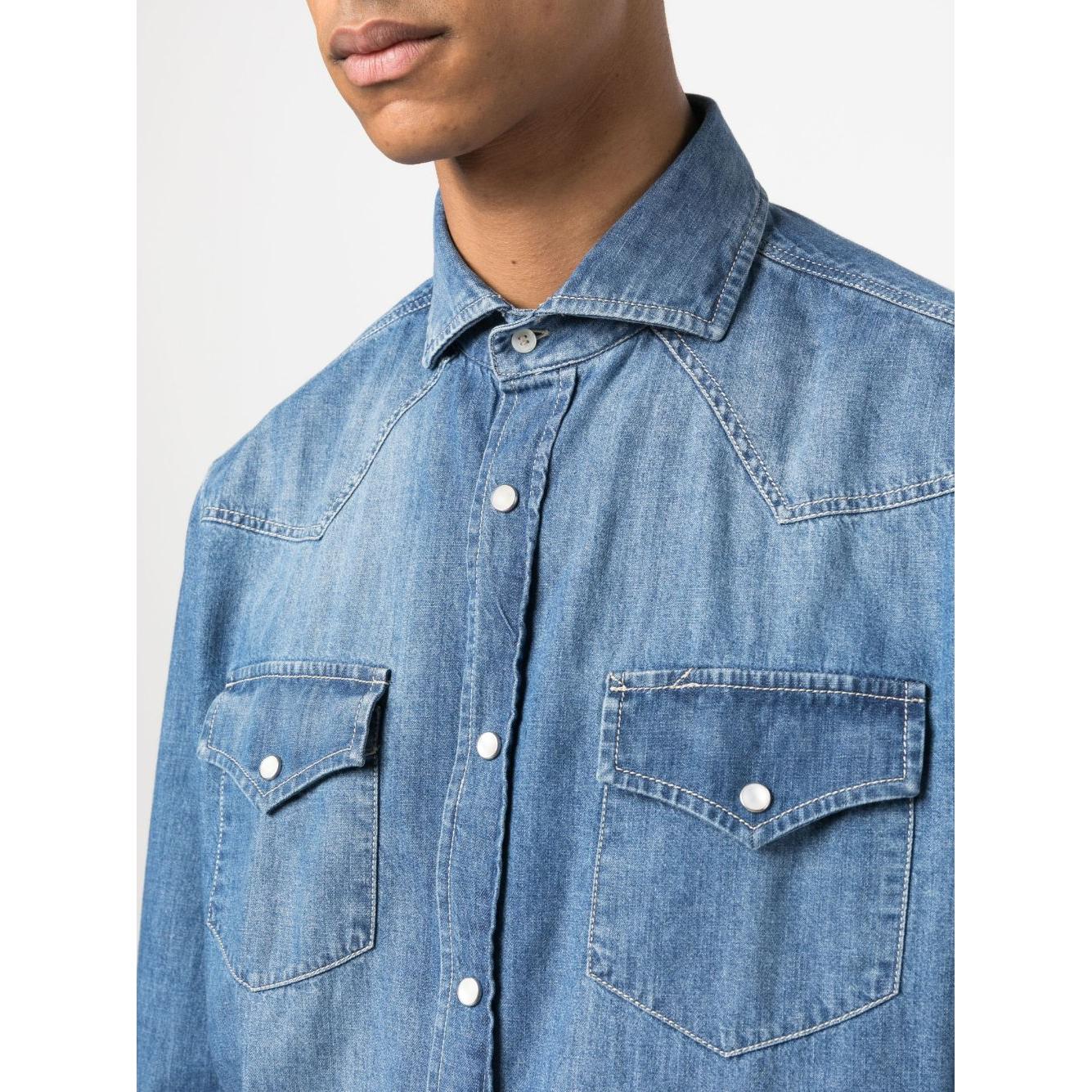 Brunello Cucinelli Denim shirt Shirts Brunello Cucinelli Light Slate Gray