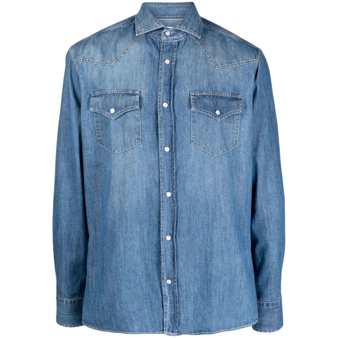 Brunello Cucinelli Denim shirt Shirts Brunello Cucinelli Slate Gray